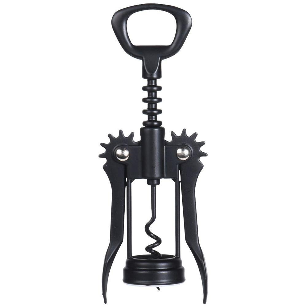 Black Metal Corkscrew Wine Bottle Opener Traditional