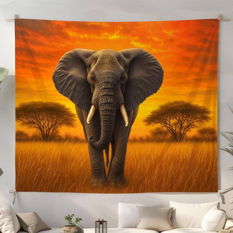 elephant tapestry 75x100 чёрный