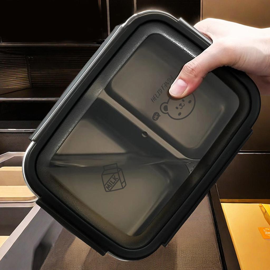 2/3 Grids 304 Stainless Steel Bento Box With Lid Leak-proof Divided Lunch Box For Kids Students Large Capacity Food Container