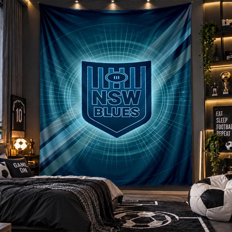 Wall Hanging Tapestry NSW Blues Print Cloth for Living Room Bedroom Home Decor
