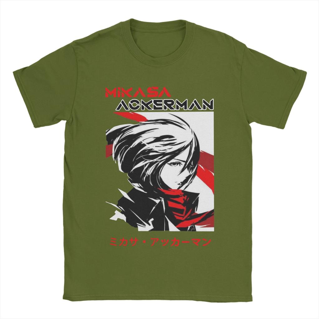 Cool Ackerman Attack On Titan T-Shirts Men Round Neck Cotton T Shirts Shingeki No Kyojin Short Sleeve Tee Shirt Graphic Clothes