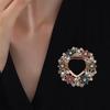 Women Scarf Fastener Sparkling Rhinestones Leaves Flower Shape Scarf Button Suits Coats Bags Scarves Badge Versatile Accessory