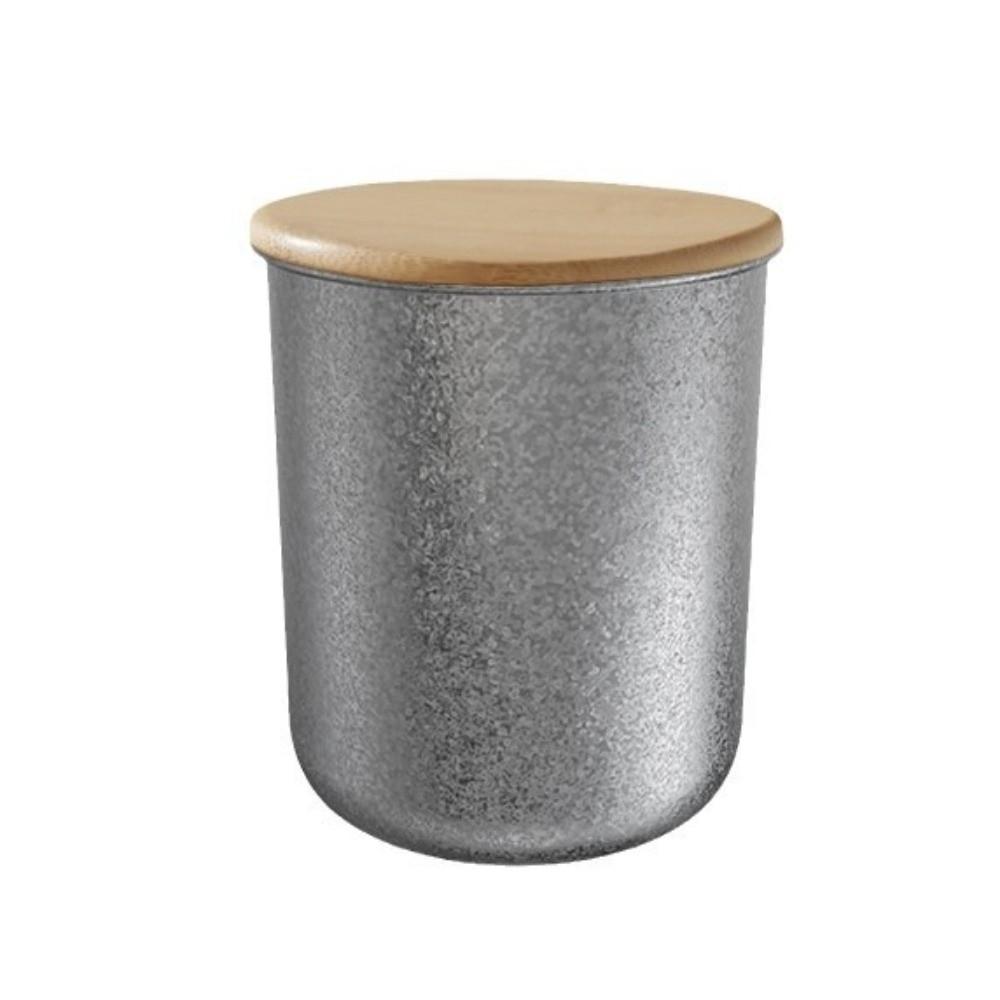 Retro Style Coffee Storage Jar Woodiness Lid 304 Stainless Steel Coffee Bean Storage Seal Making Round Shape Tea Can Kitchen Use