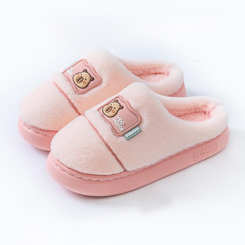 Cotton slippers autumn and winter thick-soled indoor home use lightweight velvet warm couple shoes