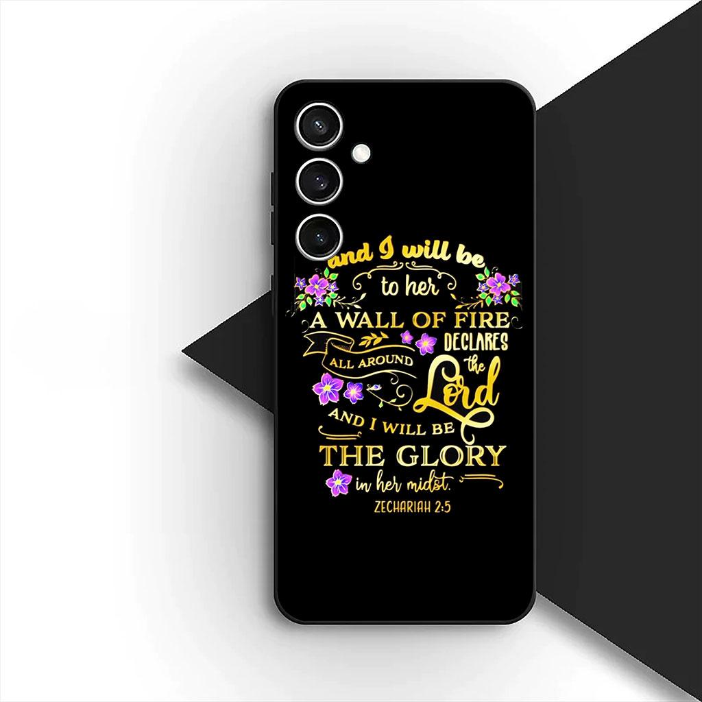 Bible Verse Christian Jehovah God Phone Cover Case for Samsung Galaxy S25 S24 S23 FE Ultra Plus S7 Edge S25+ S23+ A56 5G Casing