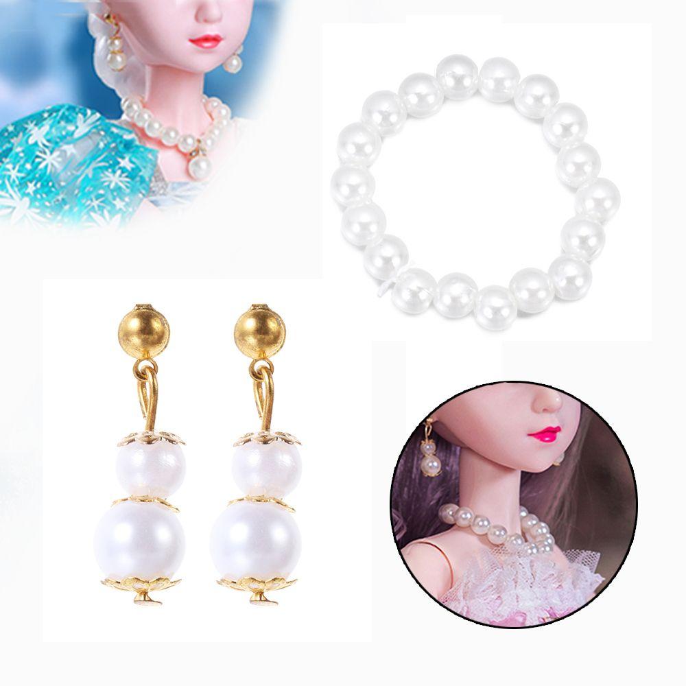 Gifts Jewelry Goth Beads Necklace Pearl Necklace Earrings Neck Chain Doll Accessories