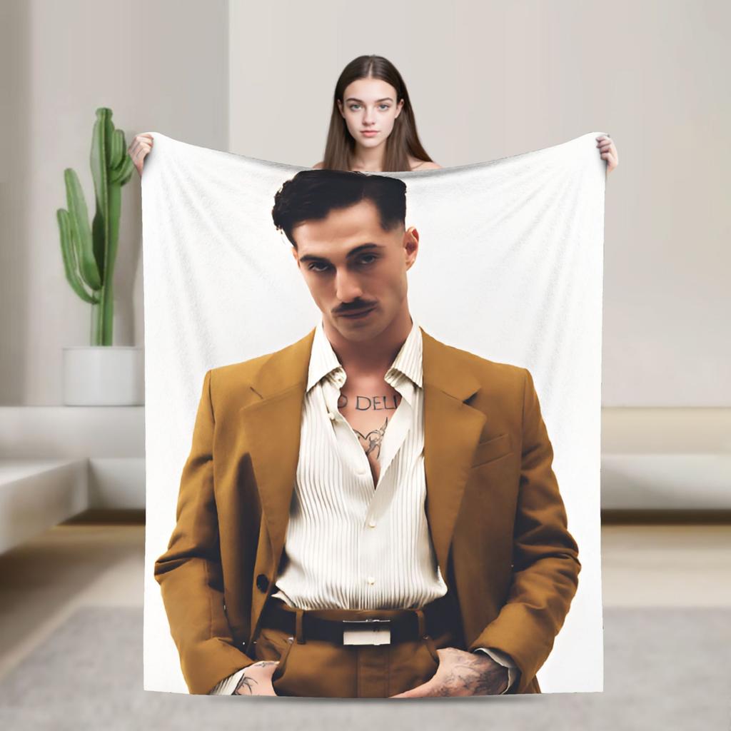 Damiano David Flannel Blankets Autumn Super Soft Throw Blanket for Kids Adult Home Decor Pattern Bedspread Sofa Bed Cover