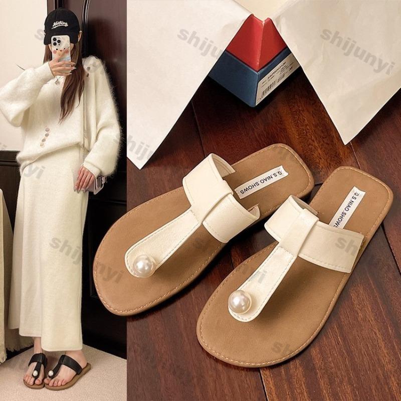 Fashion 2025 New Women's Flat Sandals Summer Outdoor Exposed Toe Flip Flops Comfortable Fashion Casual Shoes Roman Women Slippers