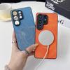 For Magsafe Cowboy Leather Texture Phone Case For Samsung S26 S25 FE A57 A37 A56 A36 A26 Ultra Plus Full Bumper Magnetic Cover