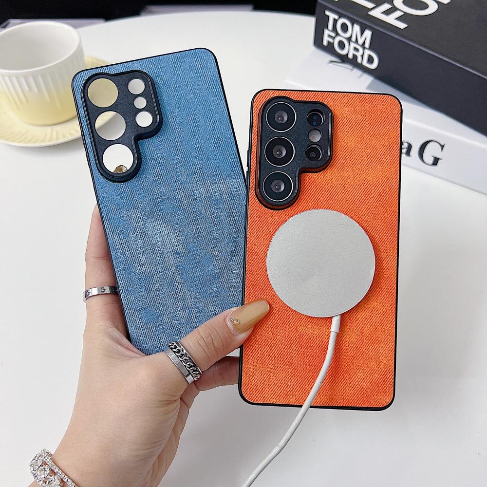 For Magsafe Cowboy Leather Texture Phone Case For Samsung S26 S25 FE A57 A37 A56 A36 A26 Ultra Plus Full Bumper Magnetic Cover