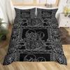 Adults Black Damask Duvet Cover Set KingAntique Victorian Baroque Bedding Set Gothic Vintage Floral Bohemian Exotic Quilt Cover