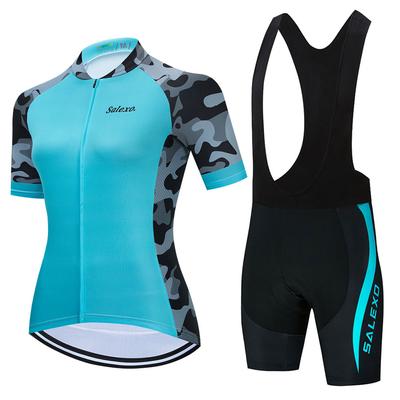 Camouflage 2025 Radfahren Jersey Kurzarm Set Frauen Sommer Atmungs Bike Uniform MTB Radfahren Kleidung Maillot Ropa