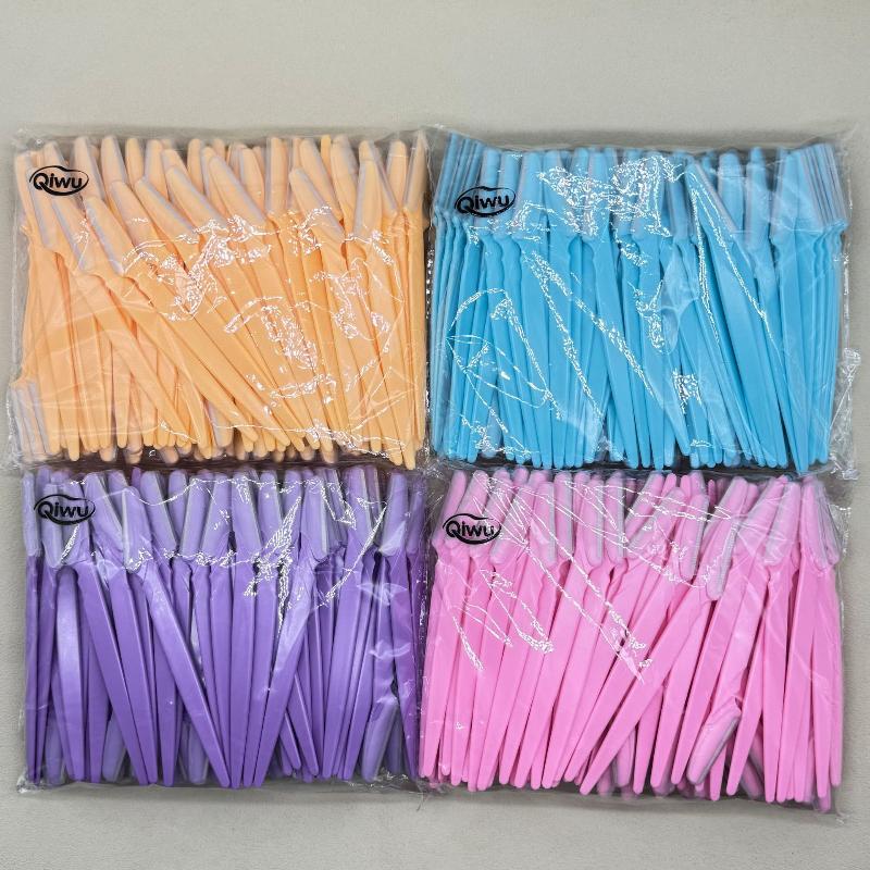 100Pcs/Bag Portable Face Razor Eyebrow Trimmer Knives Hair Remover Eye Brow Trimming Shaping Epilation Hair Shaver Blades