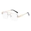 2025 New Metal Frame Sunglasses Double Bridge Frameless UV Protection Premium Metal Hinge for Unisex Outdoor