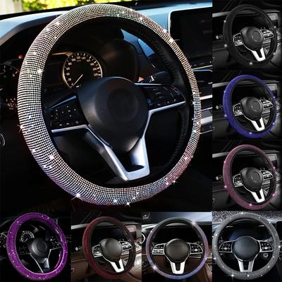 Bling poťah na volant do auta s kryštálovým diamantom trblietavé auto Suv kamienky Ochrana volantu Dekorácia auta