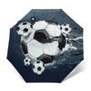Compact Umbrella Featuring a Soccer Ball Design - Automatic Open And Close, Resistant To Wind, Offers, Perfect for Sports Enth