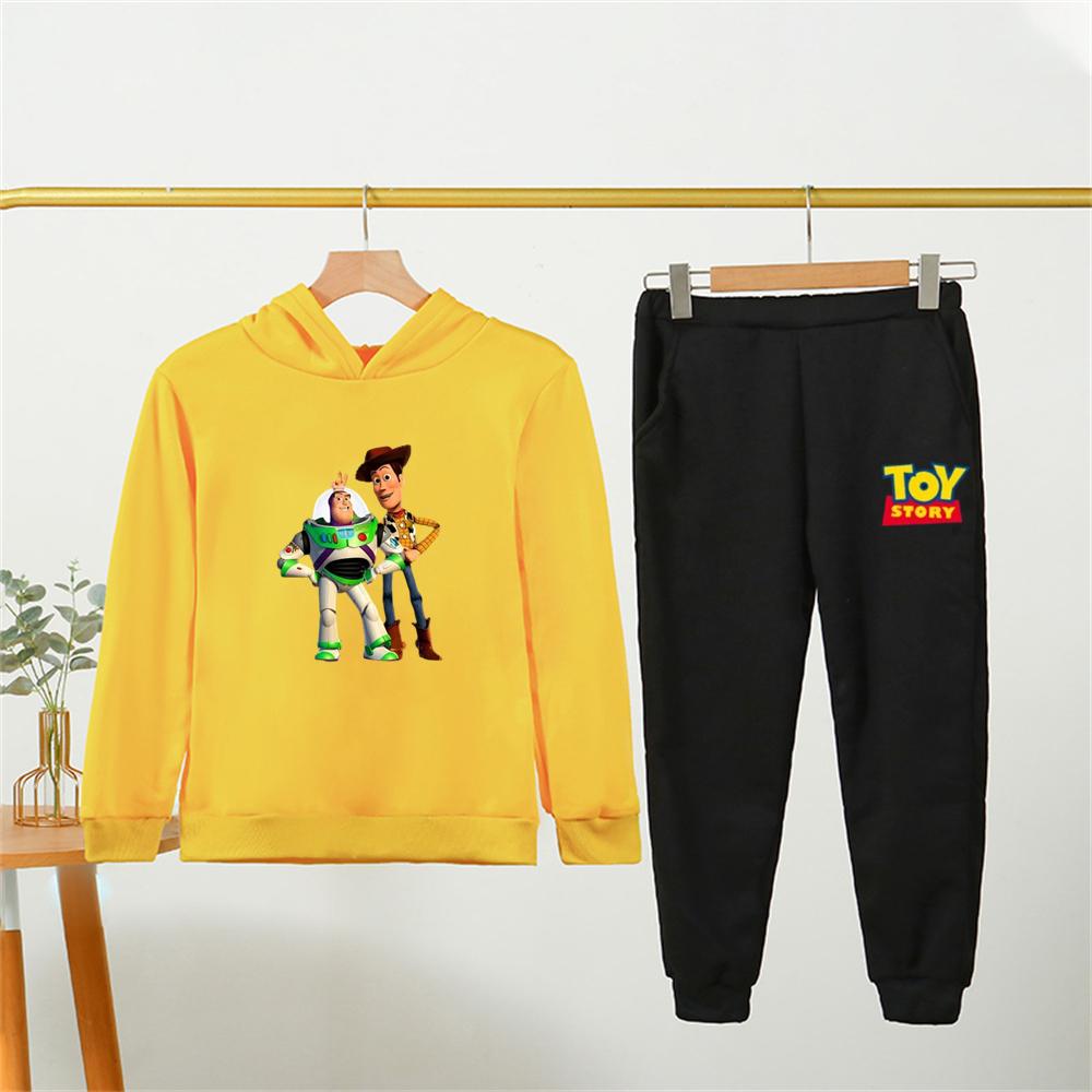 Black Children's Hoodie Coat Toy Story Suitable Age Boys Girls Hoode Sweatshirt Outerwear Pants Set Autumn Clothing