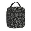 Red Black Paisley Mandala Lunch Box Portable Insulated Lunch Bag Reusable Cooler Tote Bag for Women Men Work Picnic Beach Hiking