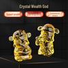 Yellow Crystal God of Wealth Ornament: Five-Way Glazed Decoration for Home or Gifts