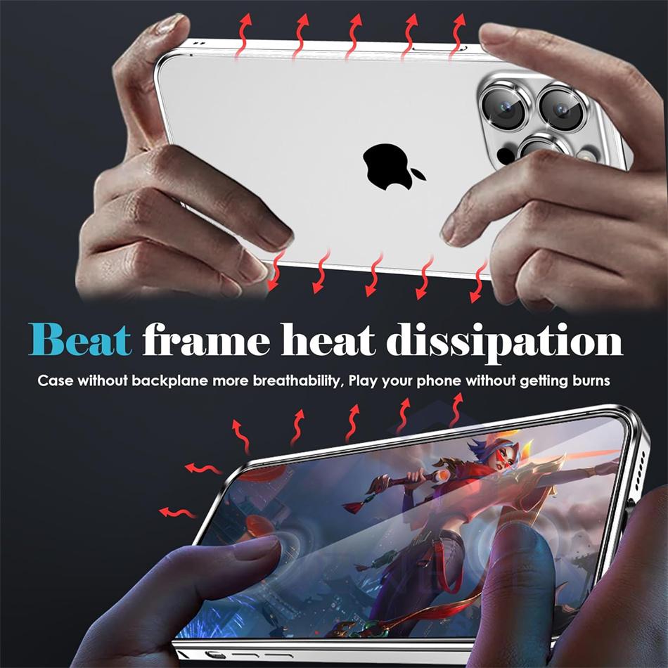 Light Alloy Bumper Case For For Iphone 12 13 14 Plus 1 16 17 Pro Max Thin Aluminum Metal Frame Protective Back Acccessories