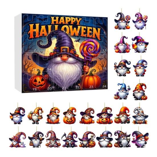 Halloween Advent Calendar 2025 Terrifying Dwarf Pendent 24-Day Countdown Box Cute Mini Characters for Kids