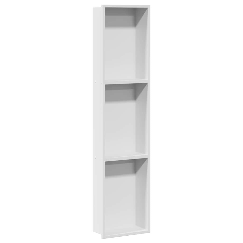 Shower Niche Shelf White 90 x 20 x 9.5 cm Stainless Steel
