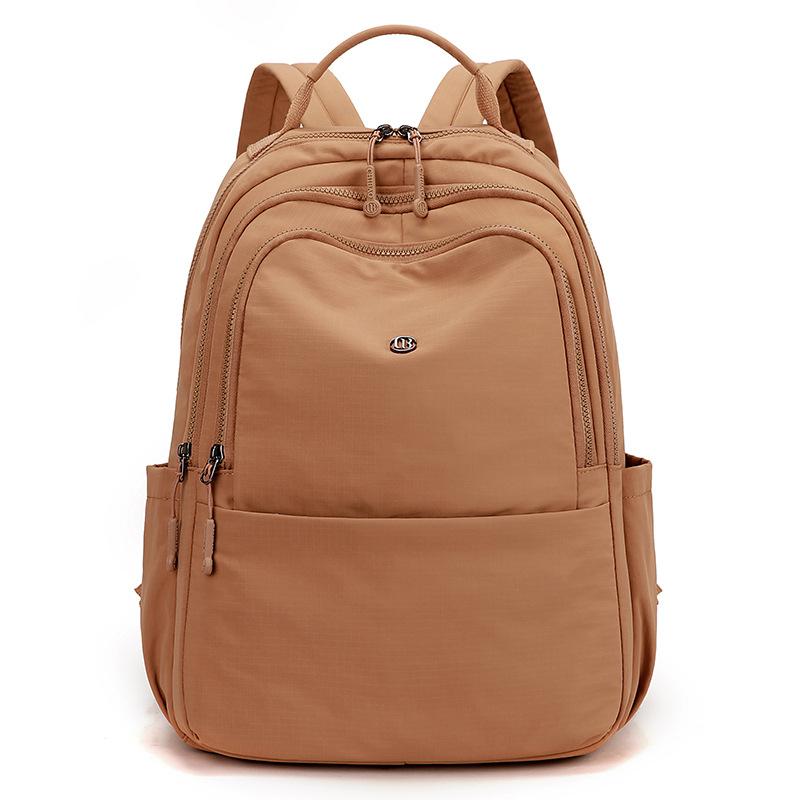 Schoolbag Solid Color Casual Backpack Women's Large Capacity Outdoor Commuter Backpack New Fashion Versatile Solid Color Schoolbag