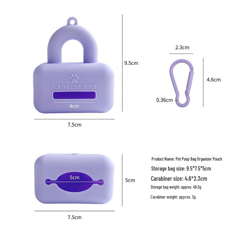 Portable Silicone Pet Waste Bag Dispenser for Dogs & Cats