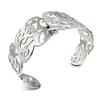 Adjustable Stainless Steel Hollow Arm Cuff Bangles Unisex Gold Silver Leaf Cuff Bracelets Trendy Jewelry for Women Men
