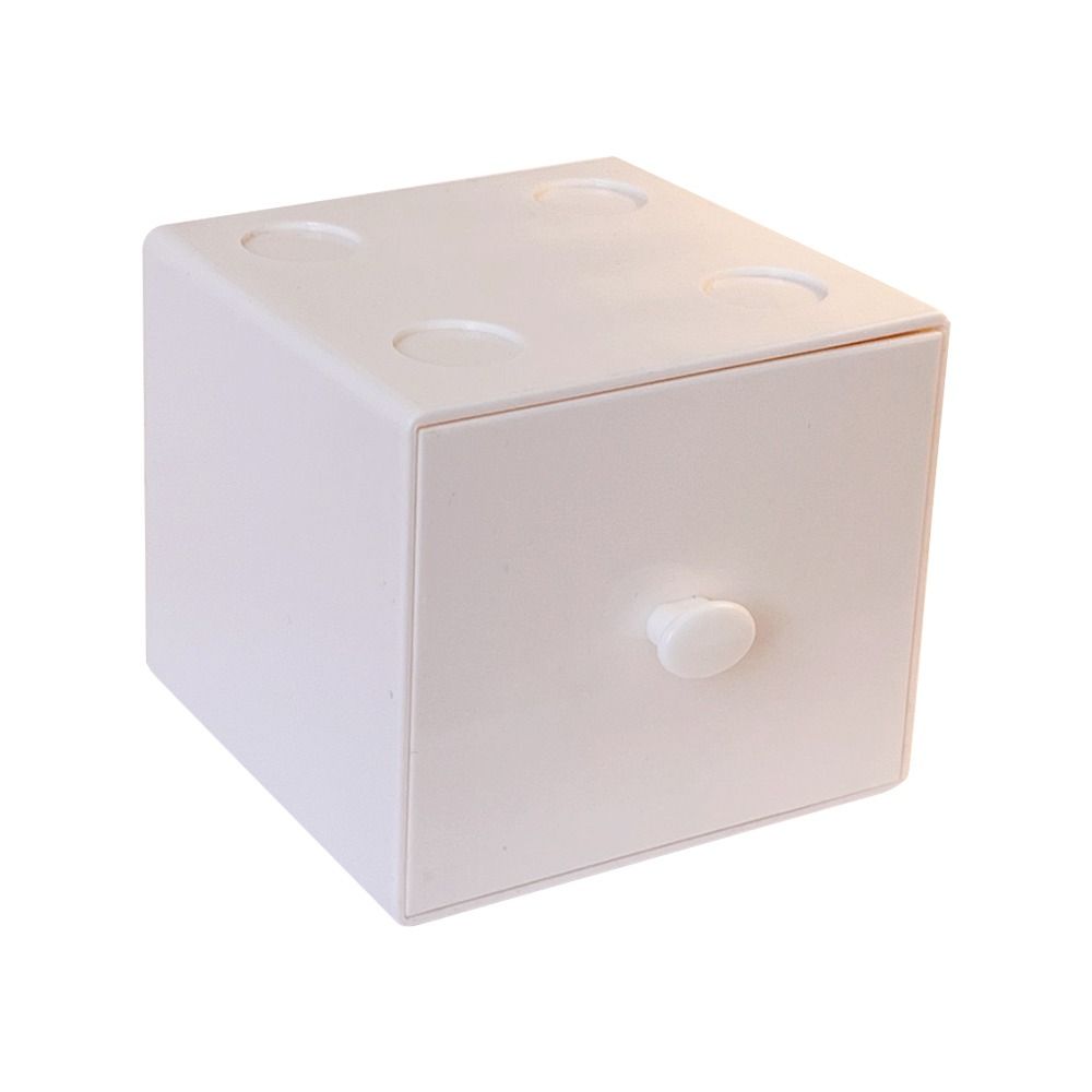 

Милый пластиковый квадратный ящик для хранения Ins органайзер для рабочего стола, ящики для хранения ювелирных изделий, строительных блоков белый