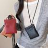 Travel Hanging Neck Coin Purse Korean Style Small Storage Bag Pu Leather Coin Purse  Streetwear