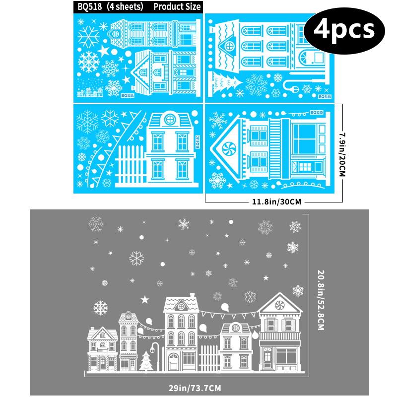 Creative Christmas Decorations, Electrostatic Stickers, Shop Window Decorations, Christmas Decorative Glass Stickers