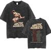 Retro Rock Arctic Monkeys Music Album Graphic T-Shrit women's Vintage Washed Oversized Short Sleeve T Shirt Y2k Hip Hop Streetwear