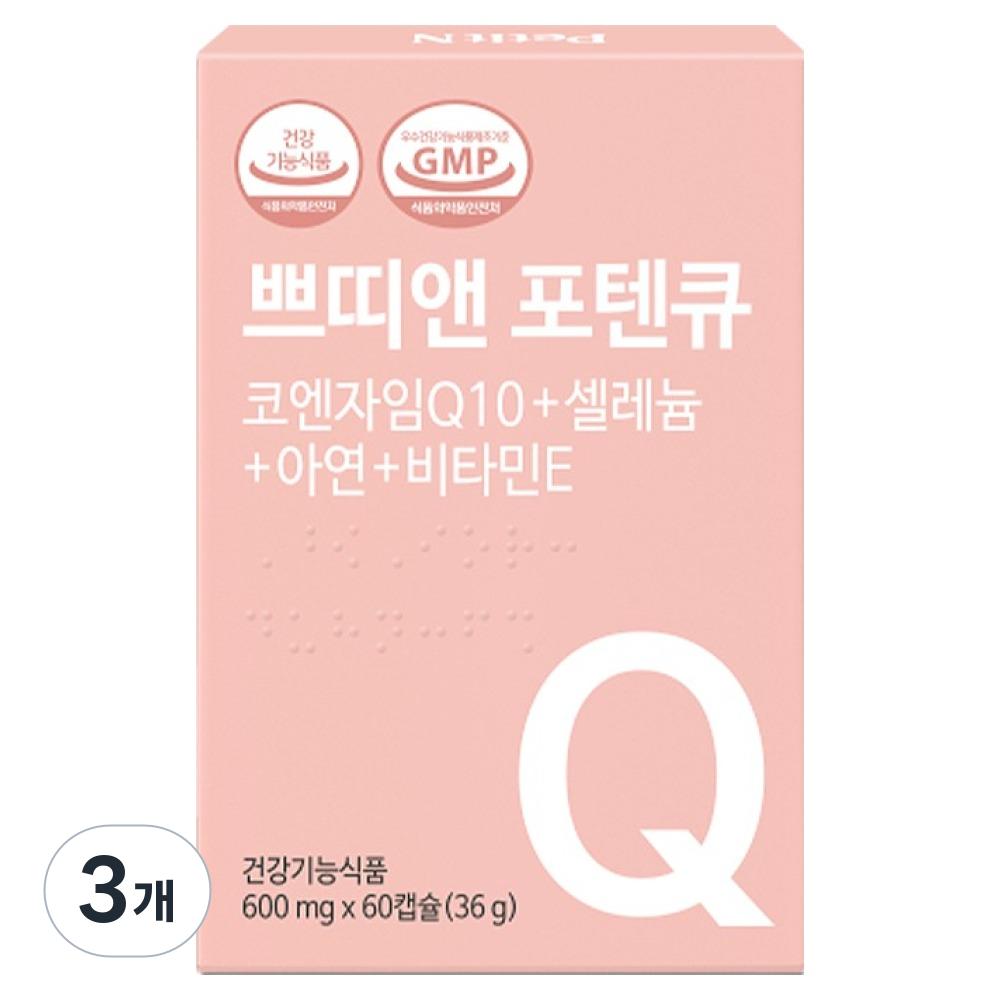 Petit & Poten Q Coenzyme Q10 Selenium Zinc Vitamin E Supplement 60 Tablets 3 Pcs