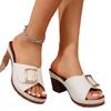 Women Slippers Summer New Women's Slipper Soft Platform Shoes Ladies Chunky Heels Buckle Designer Slippers Zapatos Mujer