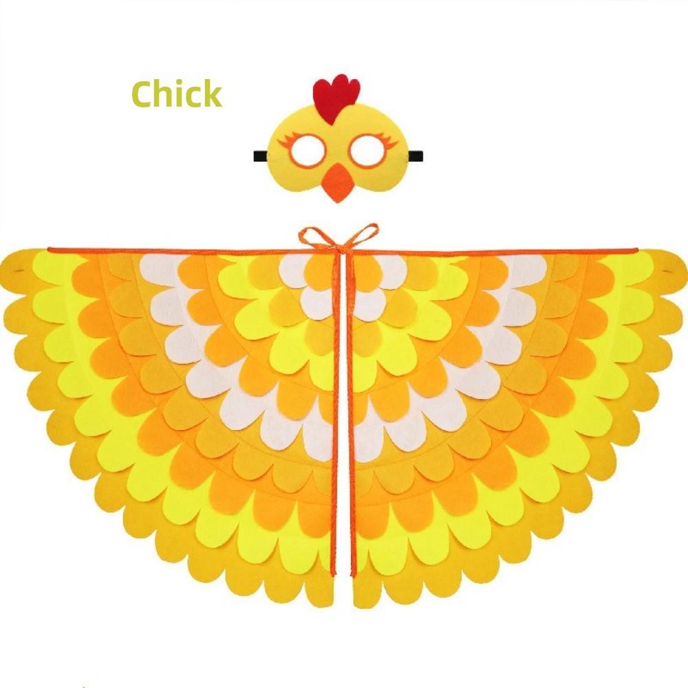 Bird Wings Halloween Cloak with Mask Felt Cloth Cape Mask Set  Stage Performance