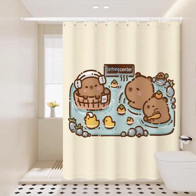 LIEI Capybara Cartoon Bathroom Shower Curtain