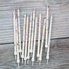 New Gold Stamping Card 6-pack Long Pole Candles Creative Party Baking Decorative Art Pencil Candles