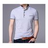 Mens Stand Collar Short Sleeve Slim Fit Big Size Solid Casual T Shirt