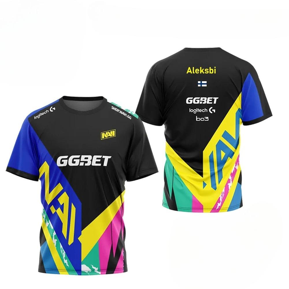 Shanghai Major Navi Esports Team Uniform Men's T-shirt CS2 Game Competition Player Uniform T-shirt Navy Blue Champion Tops