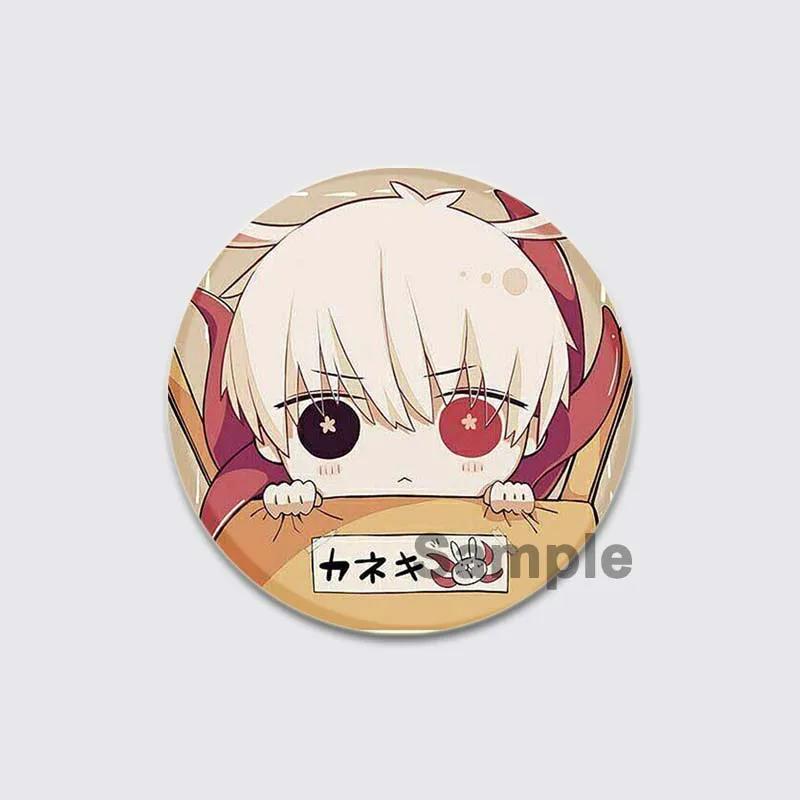 32/44/58mm Fashion Accessorie Anime Tokyo Ghoul Pin Handmade Cartoon Kaneki Ken Brooche for Backpack Cothes Collection Badge Hat Decoration