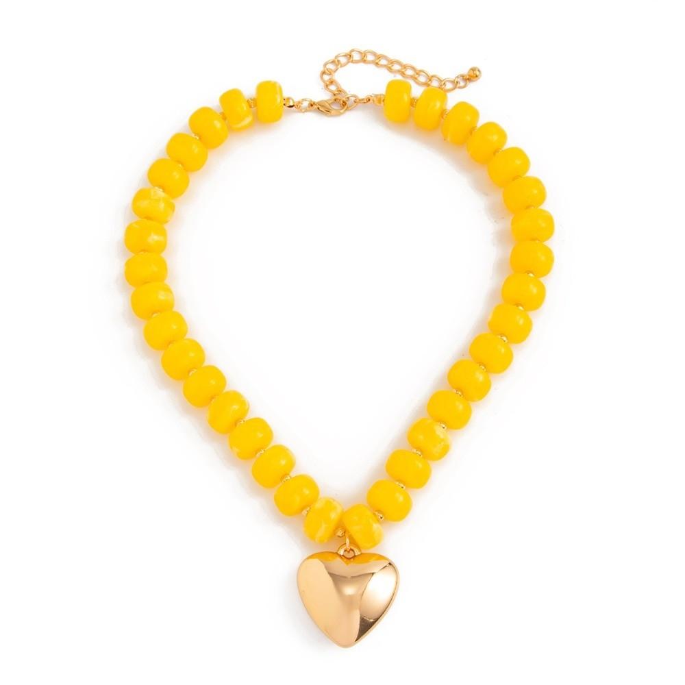 Bunte Perlen Choker Halsketten Dicke Perlen Farbige Anhänger Schmuck Damen