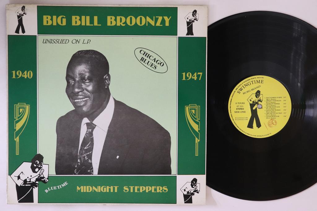 LP Record BIG BILL BROONZY - Midnight Steppers BT2001 SWINGTIME 1986 Italy Blues Used