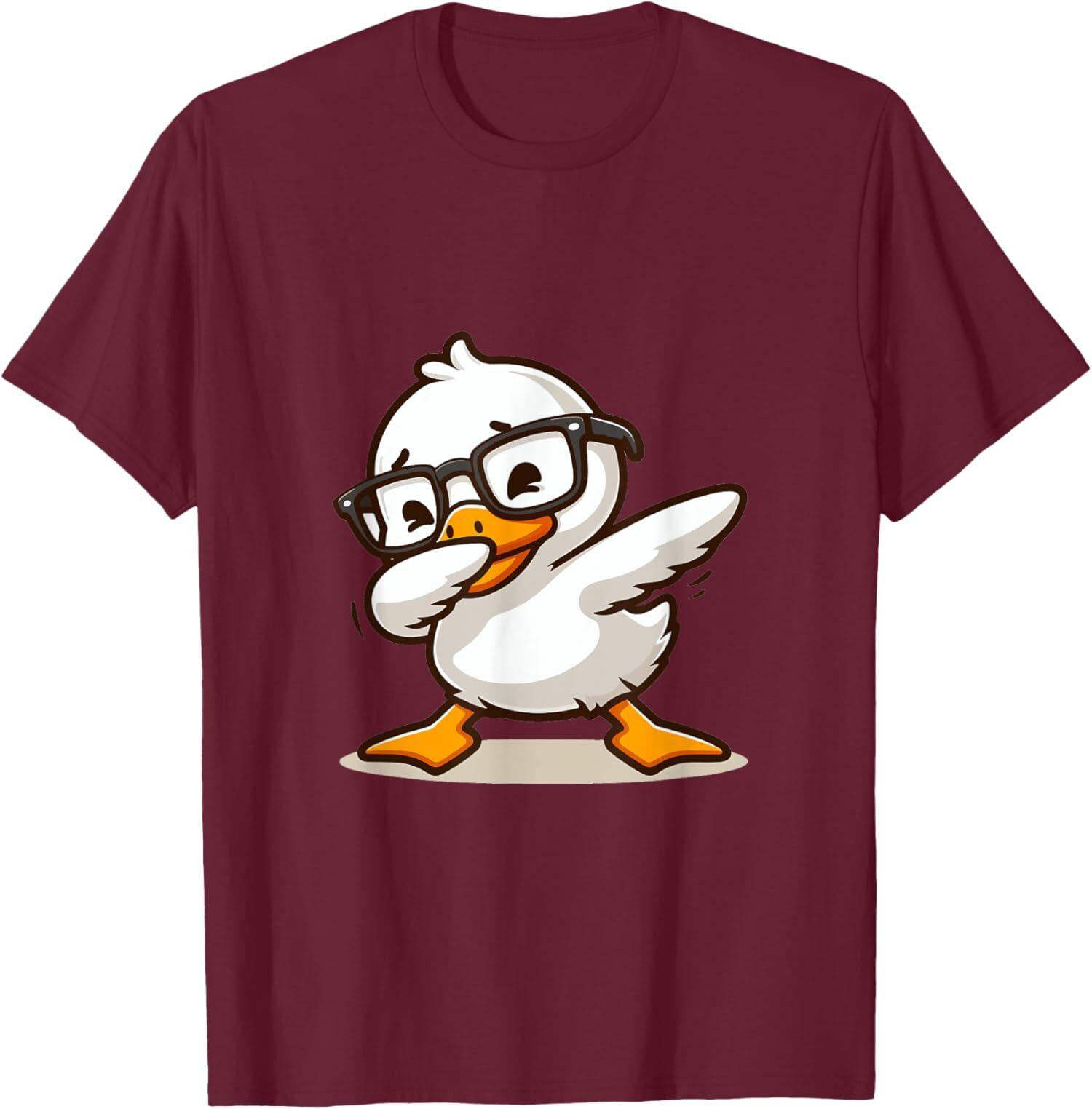 Vintage Cool Duck With Funny And Cute Glasses Duck T-Shirt S