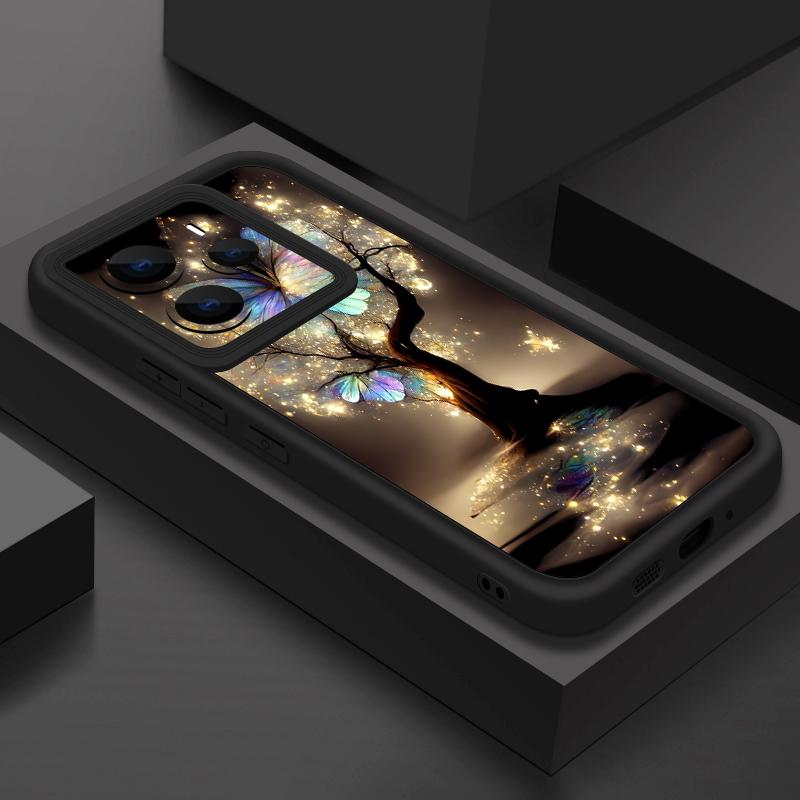 Shining Fantasy Tree Butterfly Pattern Case For Xiaomi Redmi Note 14 13 Pro 5G 4G 12 11 Funda Xiaomi 14T 13T 11T Pro Shockproof Bumper Silicone Cover