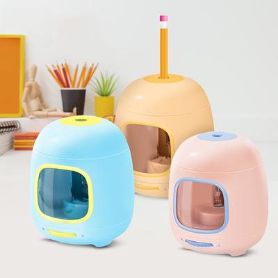 Efficient Electric Pencil Sharpener - Portable, Automatic, Durable Design for Home or Office - Available In Pink, Blue, Yellow