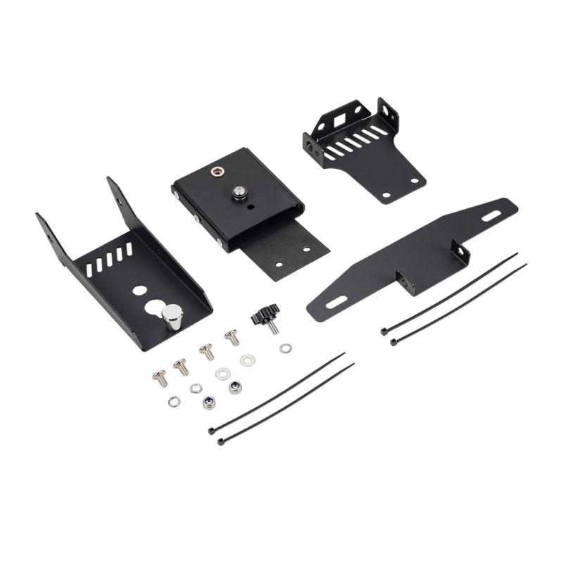 Bike License Plate Mount with Articulated Layered Structure for SURRON X/S, Powder-Coated Iron Body, Integrated Fasteners, & Elongated Installation