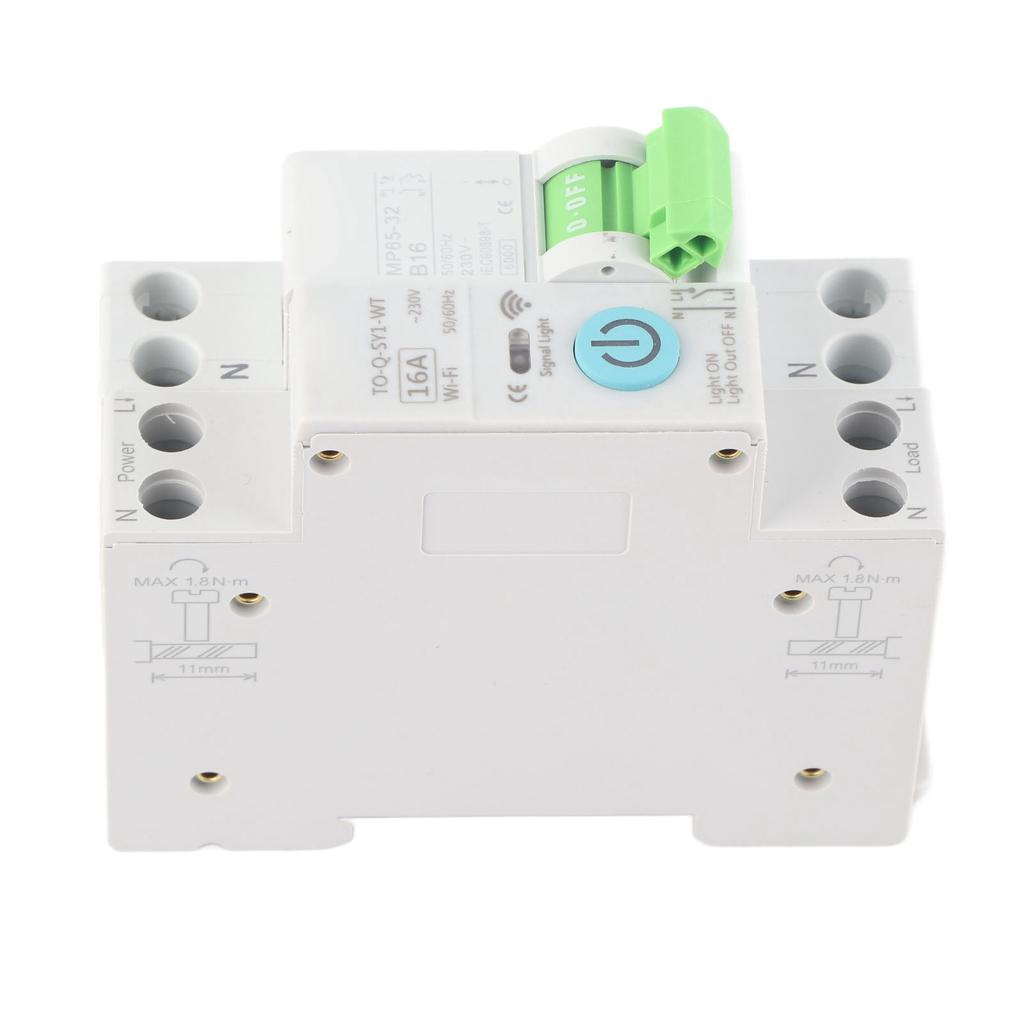 1P+N Smart Intelligent WiFi Circuit Breaker 3 Timing Modes Remote Control Household Circuit Breaker 16A AC230V
