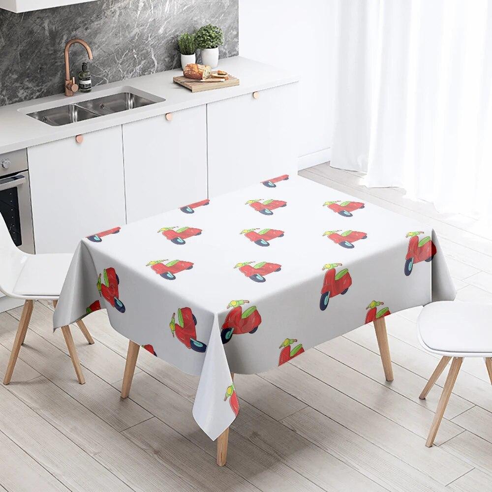 Cartoon Tablecloth Home Decor Stain Resistant Waterproof Table Decoration Rectangular Kitchen Fireplace Countertop