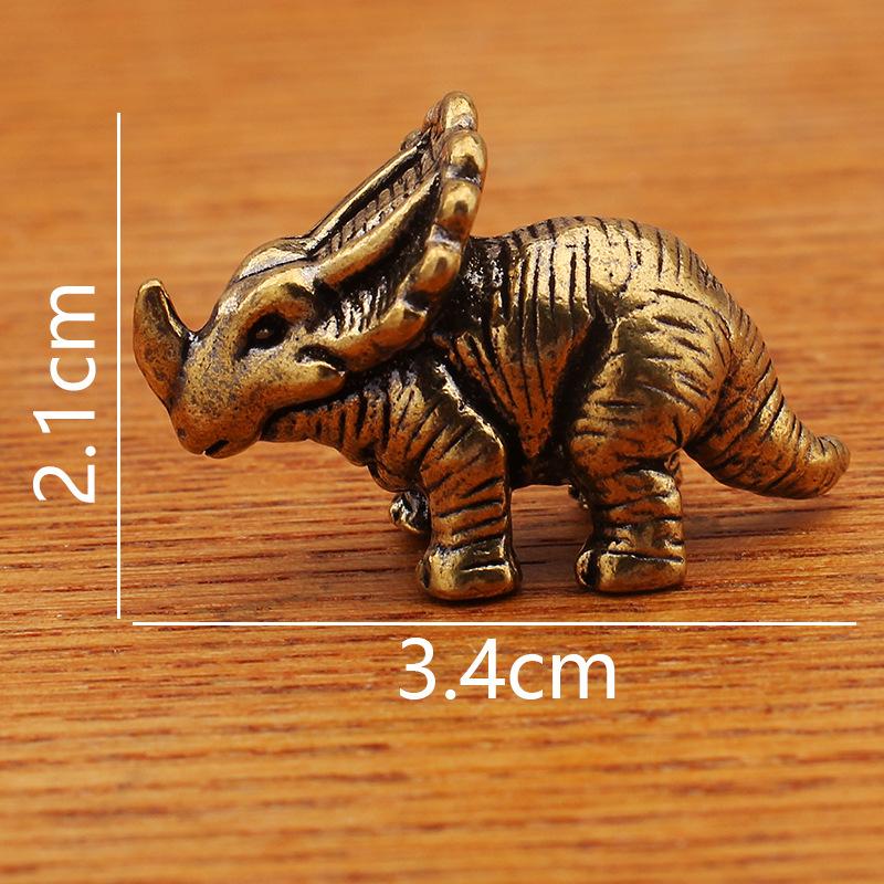 Thornback Dragon Dinosaur Small Copper Retro Play Gift Desktop Decoration Small Dinosaur Metal Ornament Crafts